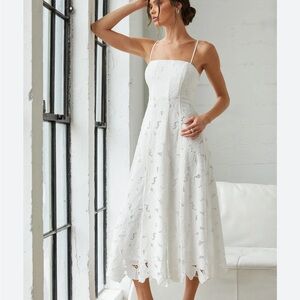 ASTR floral eyelet midi dress